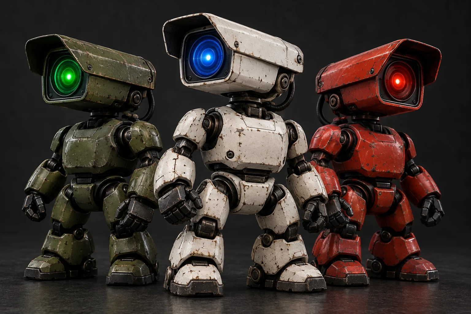 Three camera-headed robots for the tier list